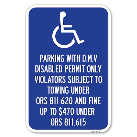 Parking With D.M.V Disabled Permit Only Heavy-Gauge Aluminum Sign